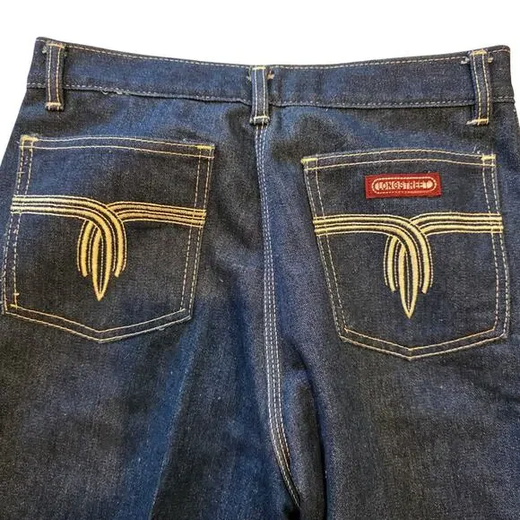 Vintage Longstreet High Waisted Dark Wash Flare Leg Denim Jeans Waist 25 - Picture 7 of 7